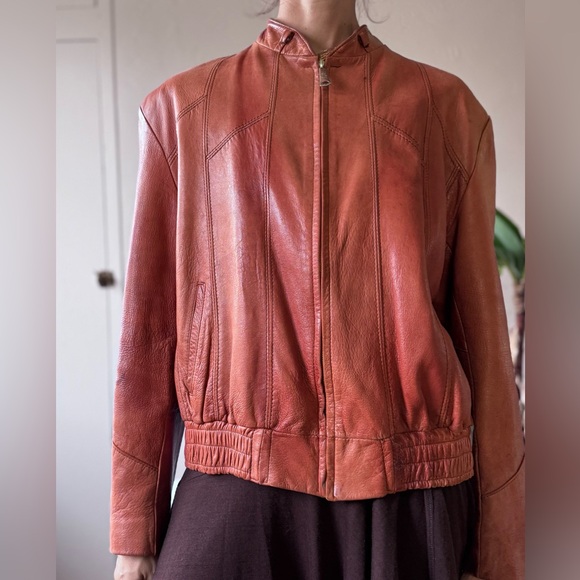 Rust Leather Jacket - Picture 1 of 9